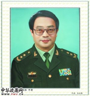 油画《李栋恒中将》 作者：朱法鹏