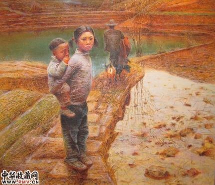 此次展出中的罗中立的油画《乡情》