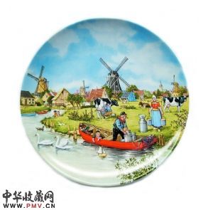 隋建国《倾斜的桃花源 荷兰旅游挂盘》2008年
