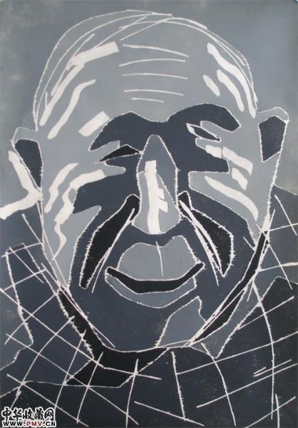 方力钧版画《头像》