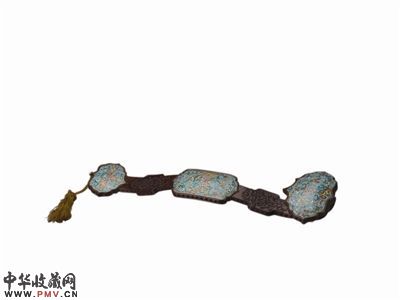 清中期 黄花梨三镶珐琅如意