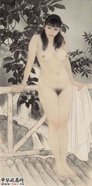 何家英《幽谷》2002年160x80cm