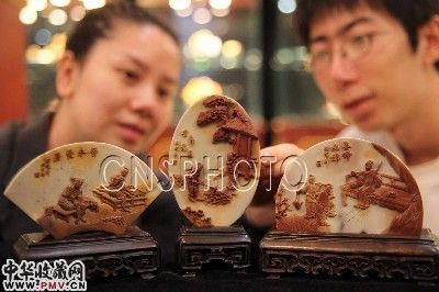 寿山石雕刻艺术精品展现场