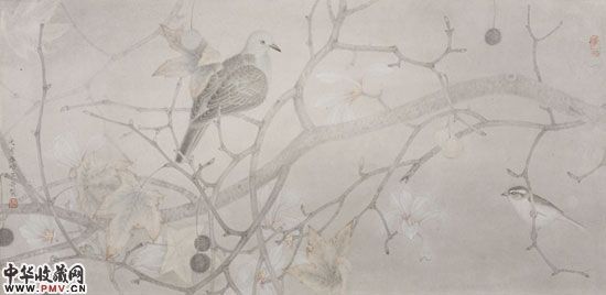 杨立奇《玉兰鸠栖》