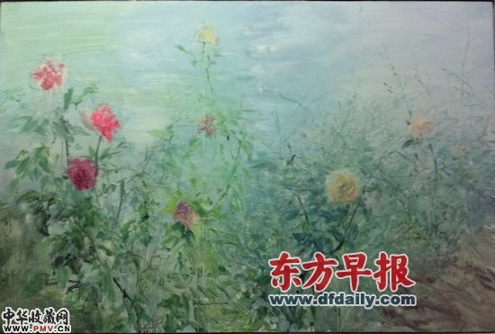 何多苓参展作品《杂花写生之六》