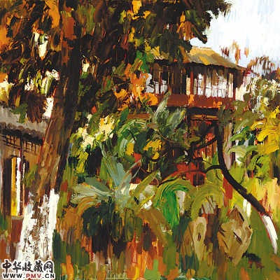 孙中山起居室庭院（作者：李延洲　尺寸：120cm×120cm）