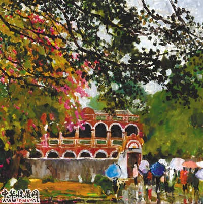 翠亨细雨（作者：吴云华 尺寸：120cm×120cm）