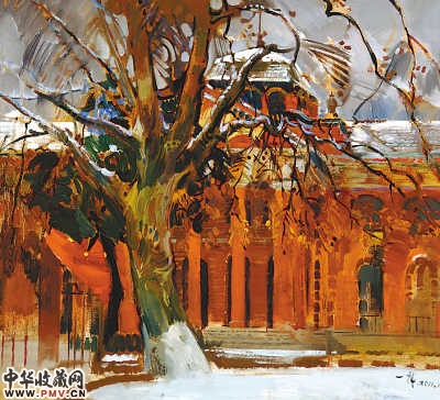 红楼（作者：丁一林 尺寸：110cm×100cm）