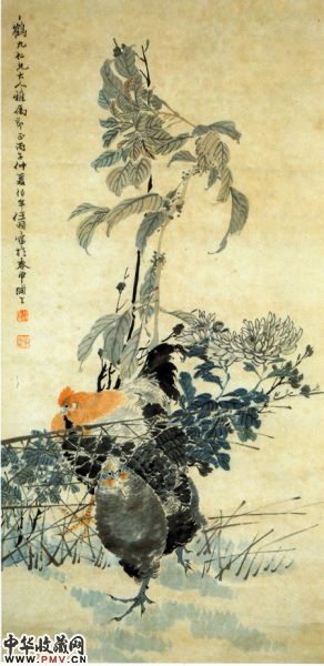 任颐《秋鸡图》