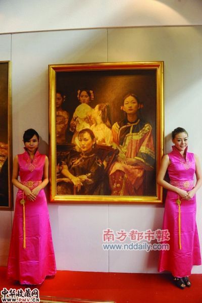 叫价1200万元的陈逸飞油画作品《仕女》。