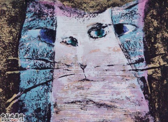 猫家呓语【影子】54x40cm油印网版.2007