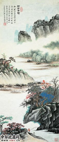 吴湖帆《云山杳霭》(局部)