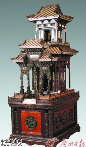 广州木雕龙纹大神亭(资料图)