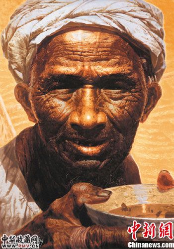 罗中立《父亲》亮相北京798国际版交会