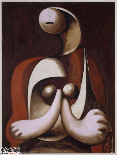 毕加索《坐红色扶手椅的女子》