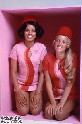 太平洋西南航空公司1973的空姐制服。