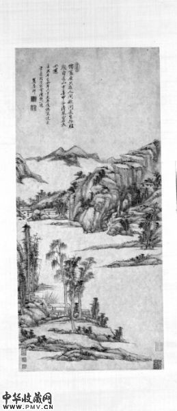 王原祁作品《清泉白石图轴》在上博展出。(上海博物馆供图）