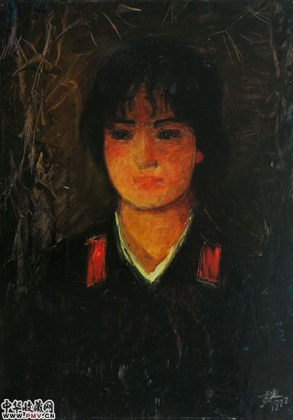 张谊 话剧演员 46x32cm 纸本油画 1978