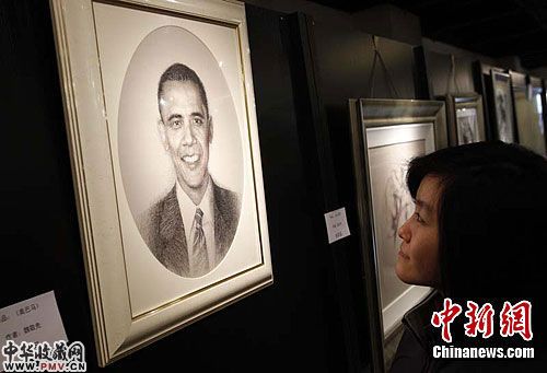 发绣作品奥巴马