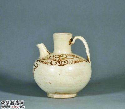 介休窑白地黑花执壶