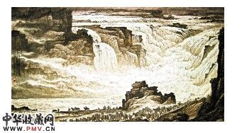 深圳参展画家游天云作品《黄河怒潮》。