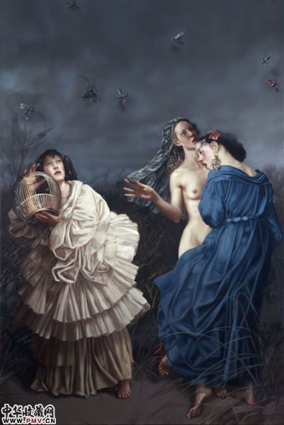 刘溢油画作品《螟蛉女》