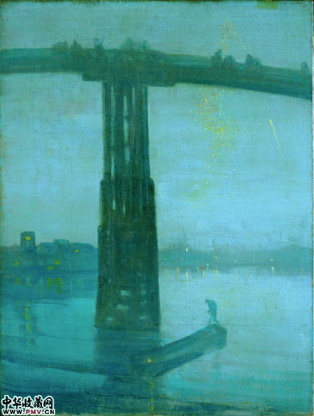 惠斯勒作品《Nocturne: Blue and Gold―Old Battersea Bridge》