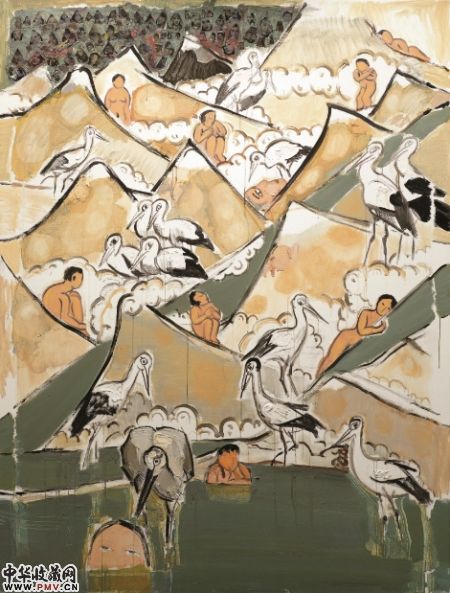 朱绍光 山水隐布面油画 210×160cm 2012