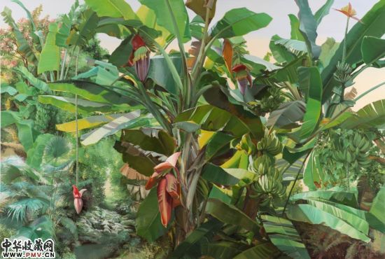 钟耕略，《绿色交响乐》，2011，油彩，麻布，135 X 200 cm