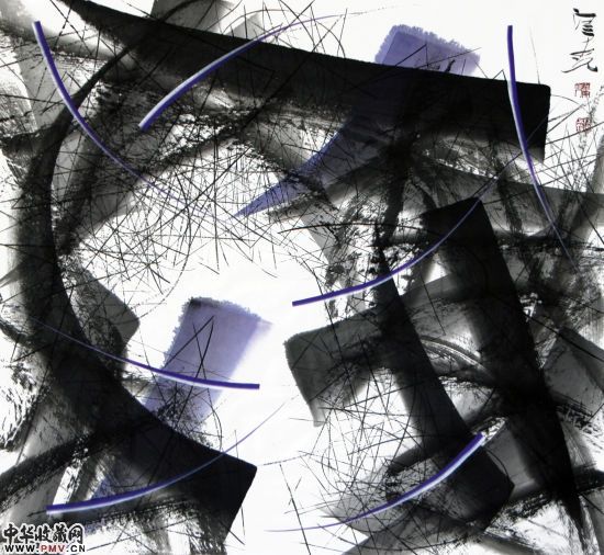 汪京元  抽象彩墨  无色界  A-51-21  97×97cm