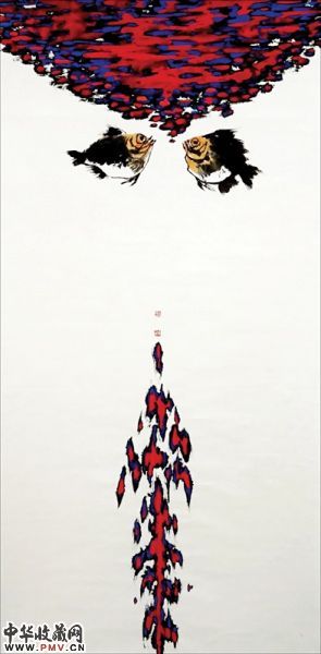 陈建坡 水月相忘 136cm×68cm 2011年 轴