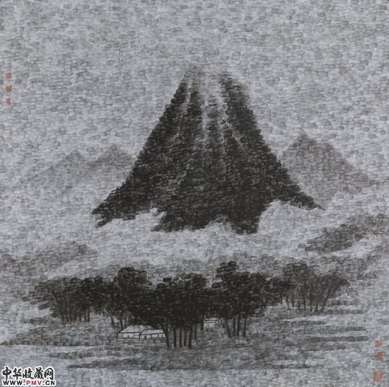 《一指云山 D》，140cmx140cm，画布油彩 丙烯，2010