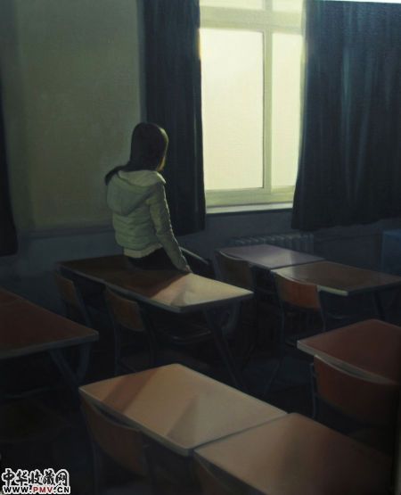 我在曾经温暖过我的阳光下温暖我 2014 布面油画 90×110cm