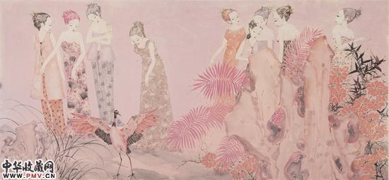 李东君，岂曰无翼系列之七，122×55cm，纸本设色