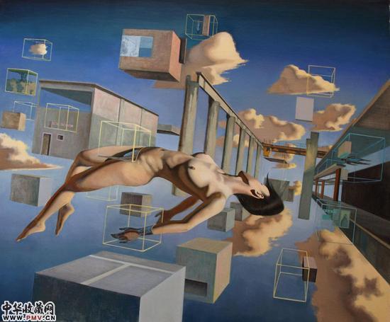 《量子场信息》 布面油画  160x135  严嘉韦