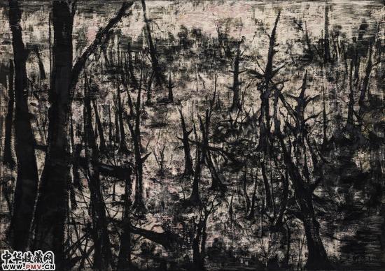 【最佳表达奖】邱飞 公园 木刻、水墨 180X120CM 中央美术学院  2013 (1)