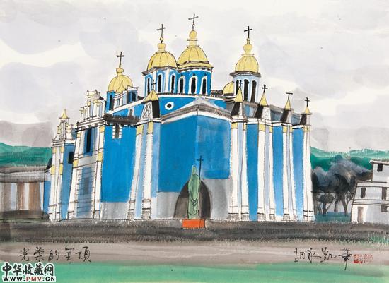 胡永凯  光荣的金顶  39cm×53cm  2015年