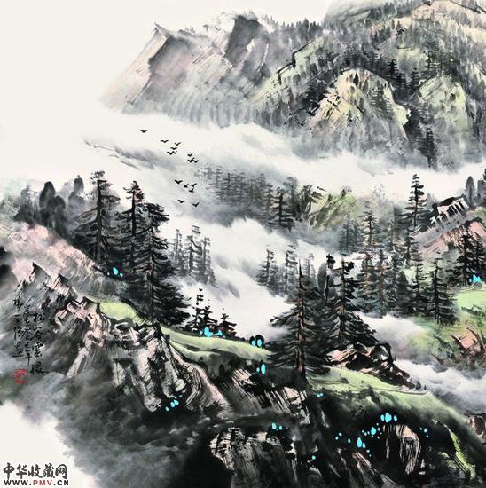 杨小仟作品《松谷云根》 69×68