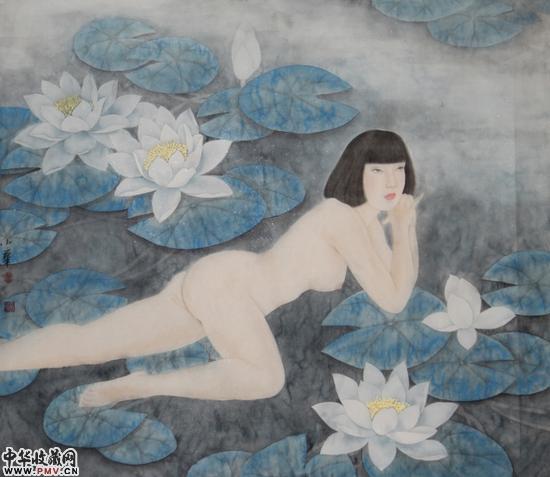 《荷》66×66cm
