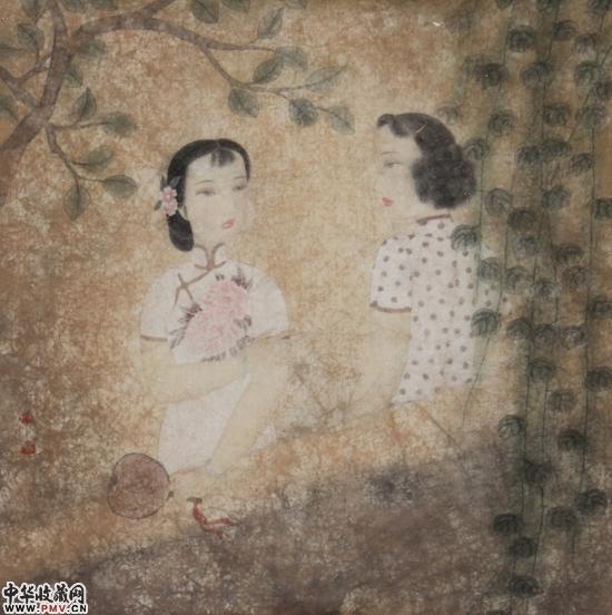 《月夜闲话》66×65cm