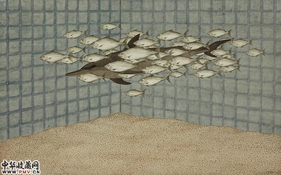 何曦 海洋世界(三) 水墨画 93X149cm 2014