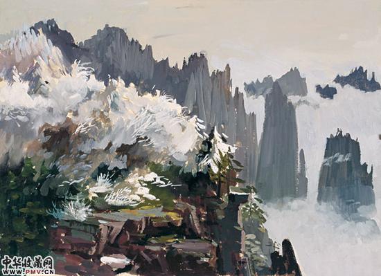 仙人嗮靴 40×54CM水粉 1976年