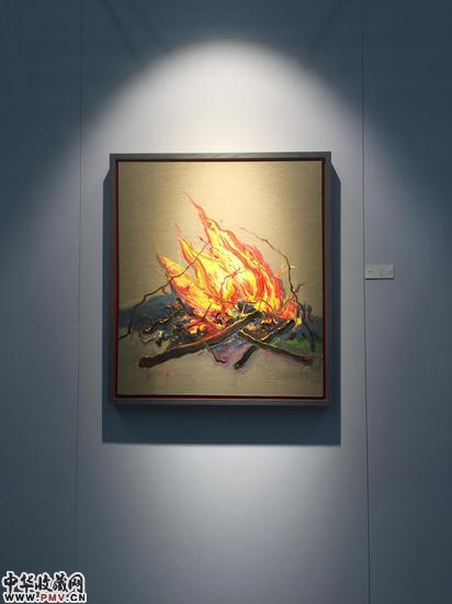 艺元空间：曾梵志，火，80cm×70cm，2013，布面油画