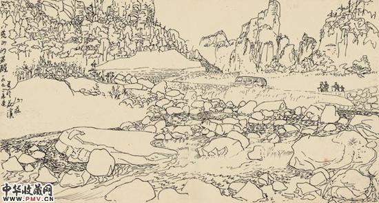 1991荒山的苏醒20.5×38.4CM速写1991年