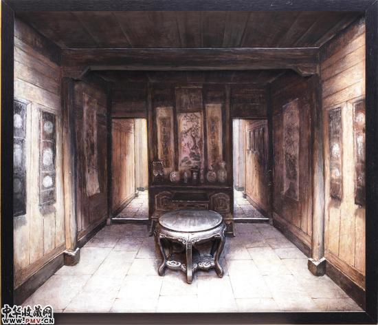 《家乡小院》布面油画65X75cm2014年