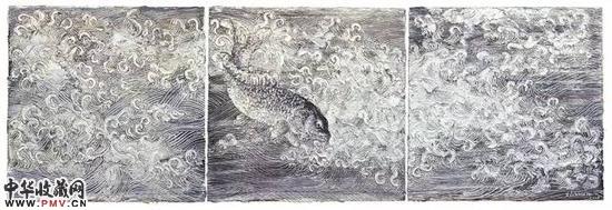 王焱 《十八鳞》  110×330cm 布面油画 2015