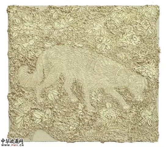 王焱 《犬图》  110×110cm 布面油画 2015