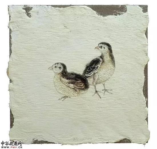王焱 《雏鸡图》  70×70cm 布面油画 2015
