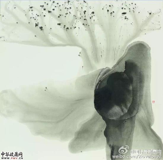 《顿悟》 100x100cm  水墨  2011年