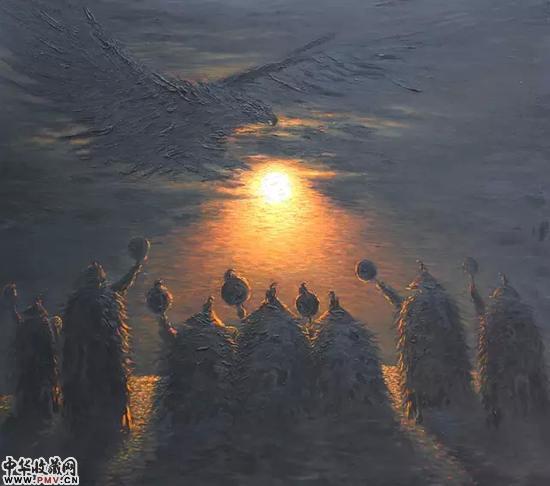 曲比哈布 《毕摩的承诺5号》 150×170cm　布面油画.webp